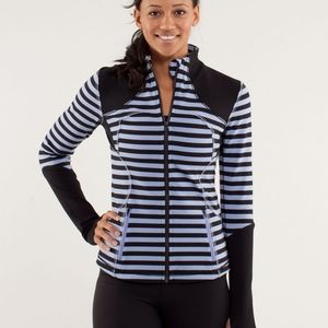 Lululemon Forme Jacket Sea Stripe Polar Haze Black / Black